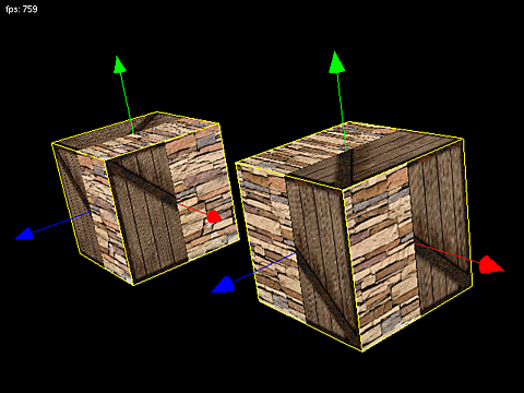 Accessing multiple textures from a shader using sampler2D uniform variables.  As long as the uniform has a link attribute that matches the name attribute of a texture, the uniform will automatically determine its value.