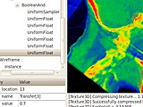 Here the user has modified the Transfer[3] uniform variable in the GUI to 0.7 to make more of the values red.